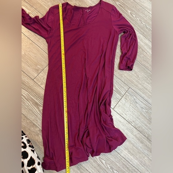 Garnet Hill Size S Scoop Neck Jersey Knit Trapeze Dress 3/4 Sleeve Small S - Picture 8 of 9